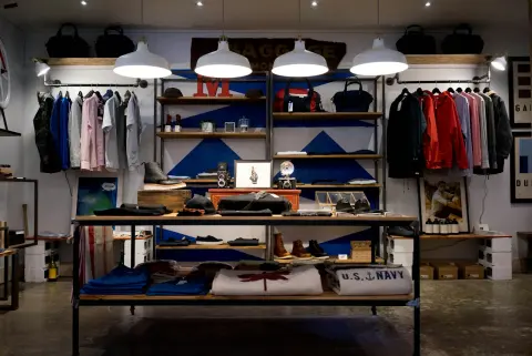 Shop storefront on a busy street